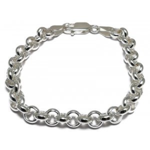 Silver Rolo Chain Bracelet 7mm 17-21cm 16,5-20,5g 
